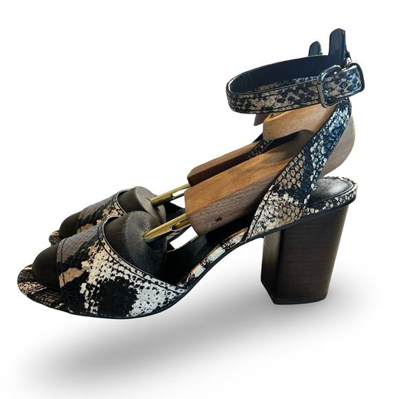 Coach Black and Gray Snake Print Sandals - Picture 2 of 10